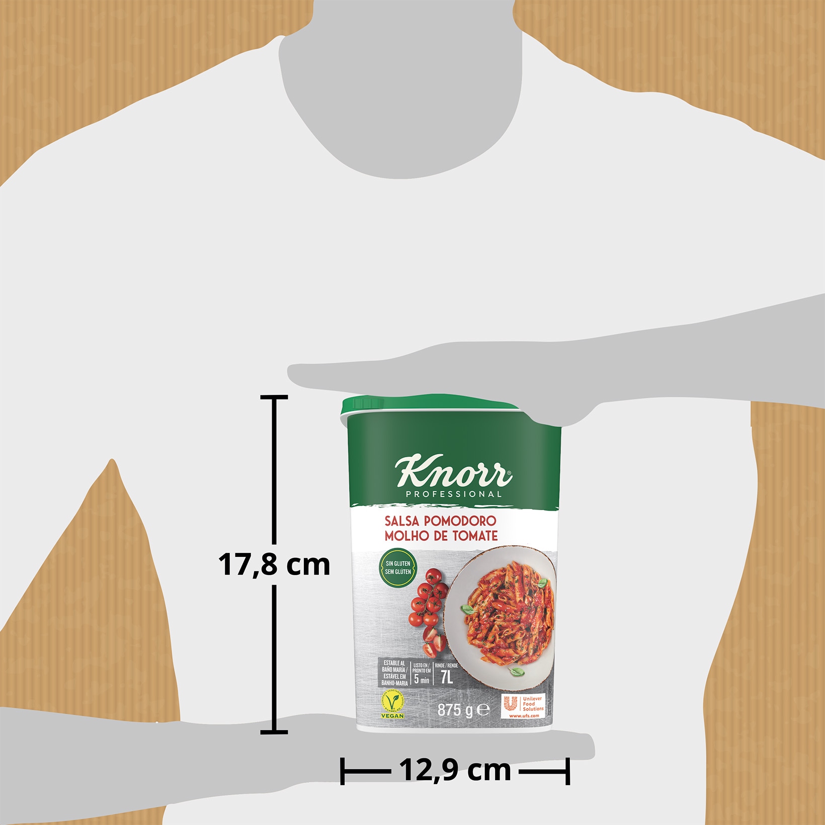 Knorr Salsa Pomodoro sin gluten 875g - Salsa de Pomodoro Knorr, sabor intenso y definido. Receta 100% acabada en tan solo 5 minutos. *Disponible en formato 875g y 10kg.