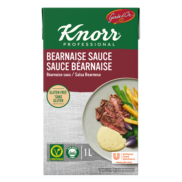 Knorr Salsa Líquida Bearnesa lista para usar sin gluten brik 1L - Las Salsas Líquidas Knorr te aseguran empezar cada servicio con salsas perfectas.