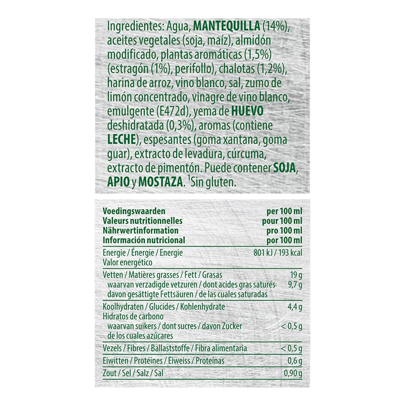 Knorr Salsa Líquida Bearnesa lista para usar sin gluten brik 1L - Las Salsas Líquidas Knorr te aseguran empezar cada servicio con salsas perfectas.