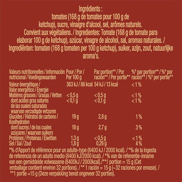 Hellmann's Ketchup Bocabajo sin gluten 430g - 