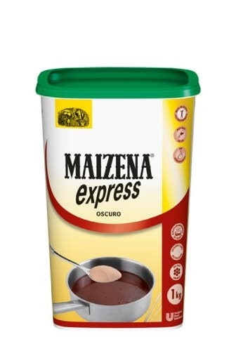 Maizena Express Harina Fina de Fécula de patata Espesante oscuro Sin Gluten bote 1Kg - Maizena Express, es el espesante instantáneo de confianza en las cocinas profesionales