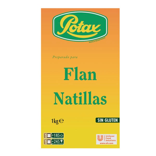 Potax Flan/Natillas deshidratado sin gluten 185 raciones 1kg - 