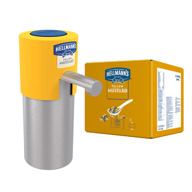 Mostaza Hellmann's Dispensador 2,5KG Sin Gluten - Los dispensadores Hellmann's transmiten al cliente calidad y facilidad de uso