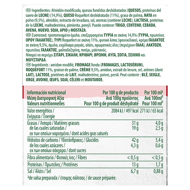 Knorr Salsa Clásica Roquefort deshidratada 715g - 