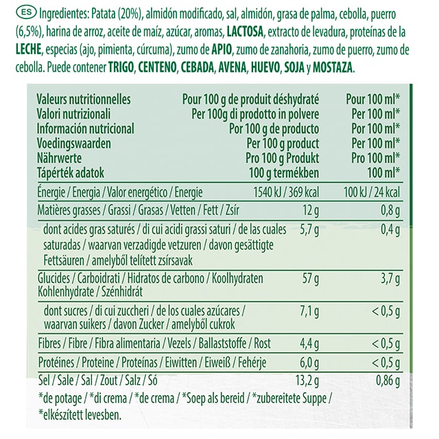 Knorr Crema de Puerros Vichyssoise bote 815g - 