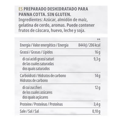 Carte d’Or Panna Cotta deshidratada sin gluten caja 520g - Panna Cotta Carte d’Or,  se puede moldear perfectamente para crear postres únicos que sorprenderán a tus comensales