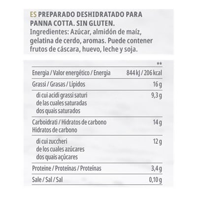 Carte d’Or Panna Cotta deshidratada sin gluten caja 520 g - Panna Cotta Carte d’Or,  se puede moldear perfectamente para crear postres únicos que sorprenderán a tus comensales