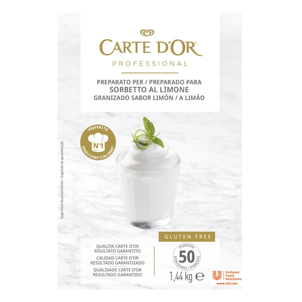 Carte d'Or Sorbete de Limón sin gluten 50 raciones 1,44kg - 