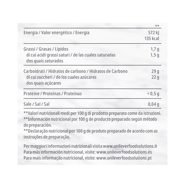 Sorbete de Limón Carte d'Or Sin Gluten 50 raciones - 