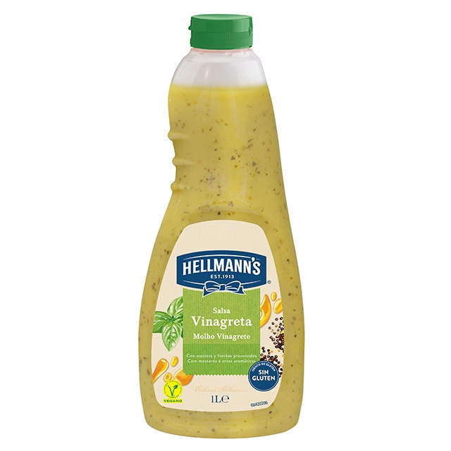 Hellmann’s Salsa para Ensalada Vinagreta sin gluten 1L - Nueva salsa para Ensalada Vinagreta Hellmann's, ahora sin gluten, el mejor ingrediente para inspirar tu creatividad