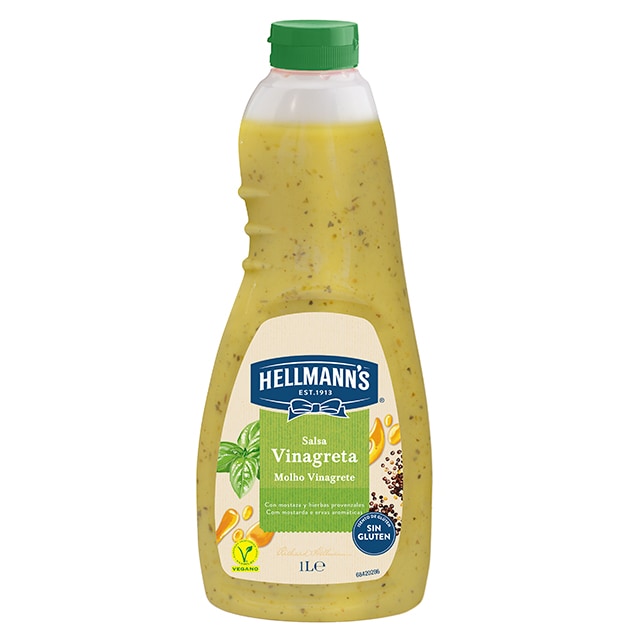 Hellmann’s salsa para ensalada Vinagreta sin gluten 1L - Nueva salsa para Ensalada Vinagreta Hellmann's, ahora sin gluten, el mejor ingrediente para inspirar tu creatividad