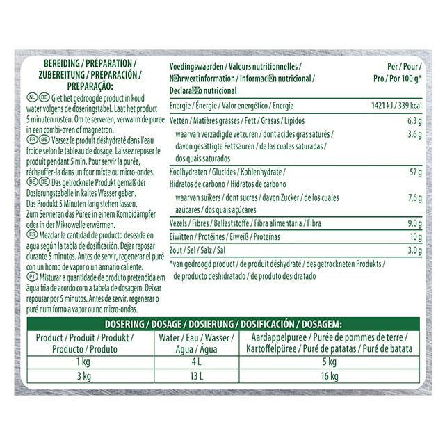 Knorr Puré de Patatas en frío bolsa 3kg - 