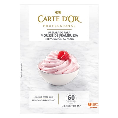 Mousse al agua Frambuesa Carte d'Or 60 raciones - 