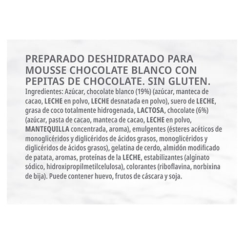 Mousse Chocolate Blanco con Pepitas Carte d'Or 45 raciones Sin Gluten - 