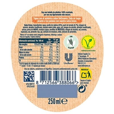 Hellmann's Salsa Burger Bocabajo 250ml - 