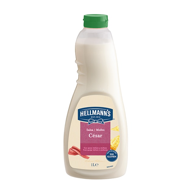 Hellmann’s salsa para ensalada César sin gluten 1L - Salsa César. Descubre las nuevas salsas para Ensalada Hellmann's, ahora sin gluten, el mejor ingrediente para inspirar tu creatividad