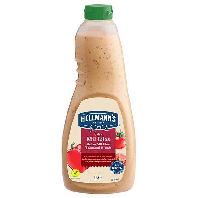 Hellmann’s salsa para ensalada Mil Islas sin gluten 1L - Nueva salsa para Ensalada Mil Islas Hellmann's, ahora sin gluten, el mejor ingrediente para inspirar tu creatividad