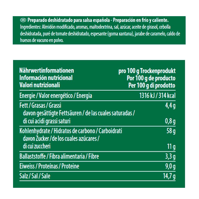 Knorr Salsa Base Española en frío deshidratada sin gluten 3kg - 