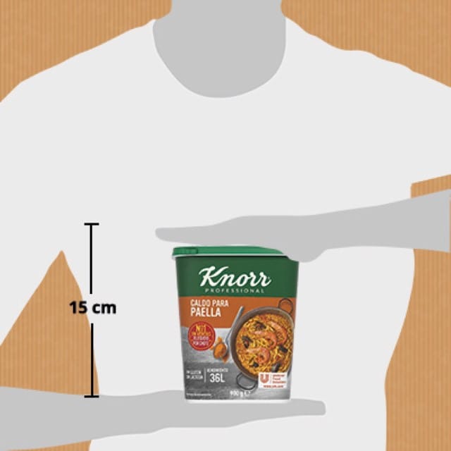 Knorr Caldo Sazonador para Paella sin gluten y sin lactosa bote 900g - Realza el sabor de tus paellas con el Caldo para Paella deshidratado Knorr, el Nº1 en ventas*, sin gluten y sin lactosa.