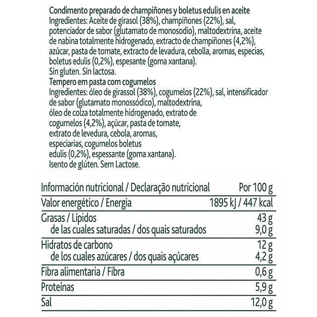 Knorr Primerba Champiñones y Boletus sin gluten bote 340g - 