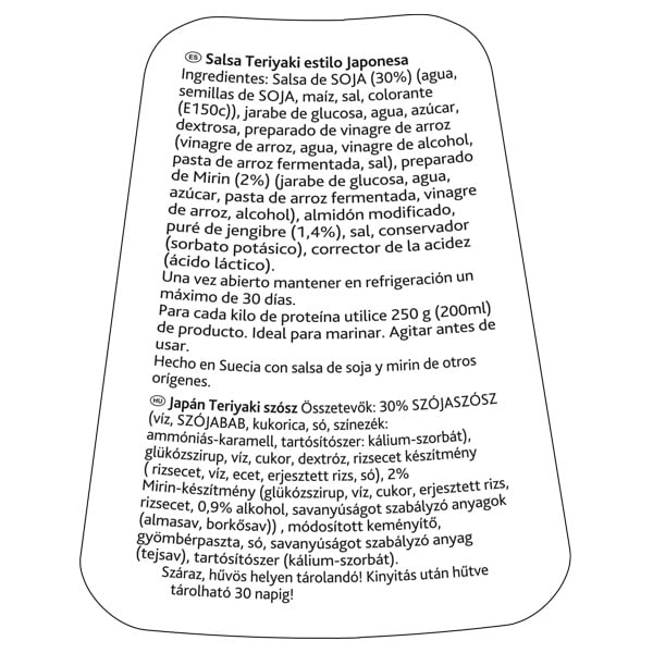 Knorr Salsa Líquida Teriyaki lista para usar botella 1L - Explora nuevas cocinas y sabores con la Salsa Teriyaki Knorr
