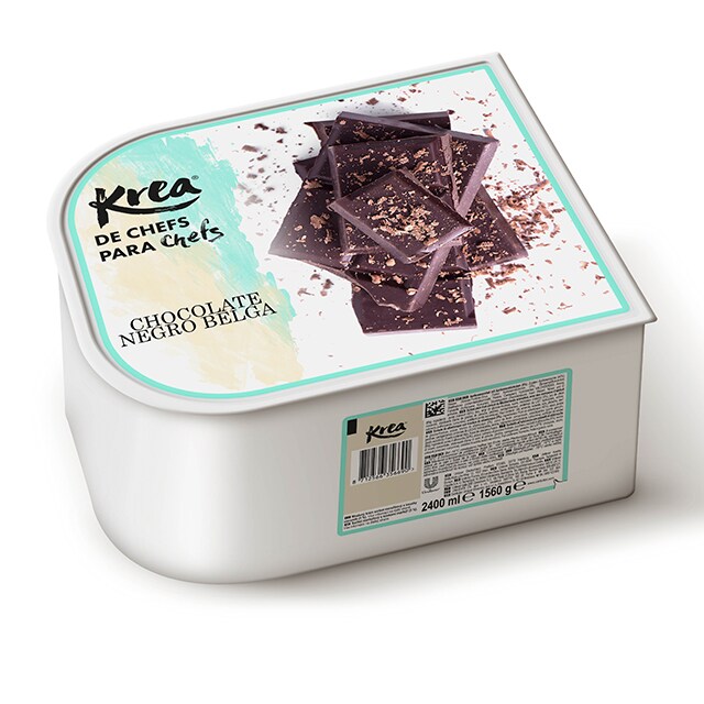 Helado de Chocolate Negro Belga Krea 2,5L - La gama de Helados KREA, exclusiva de Restauración, te ofrece sabores sorprendentes como Chocolate Negro Belga para crear platos originales.