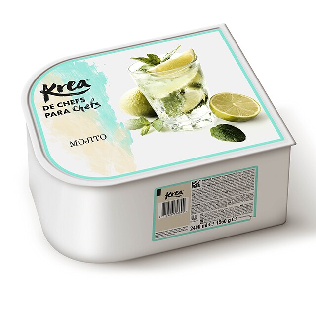 Sorbete de Mojito Krea 2,5L - La gama de Helados KREA, exclusiva de Restauración, te ofrece sabores sorprendentes como el de Mojito para crear platos originales