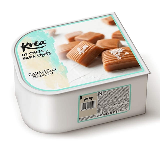 Helado de Caramelo Salado Krea 2,5L - La gama de helados Krea, exclusiva de restauración, te ofrece sabores sorprendentes como Caramelo Salado para crear platos originales