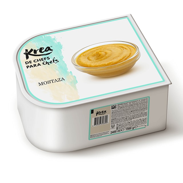 Crema Helada de Mostaza Krea 2,5L - La gama de helados Krea, exclusiva de restauración, te ofrece sabores sorprendentes como el de Mostaza para crear platos originales