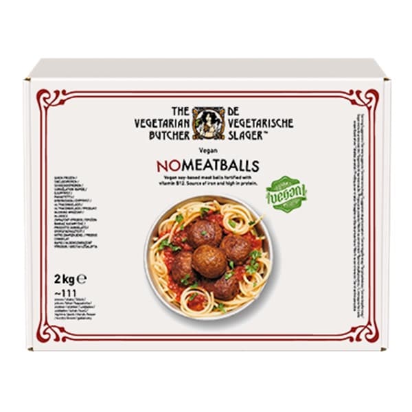 The Vegetarian Butcher Albóndigas NoCarne Veganas Caja 111 piezas - Ofrece ya en tu menú las Albóndigas NoCarne deThe Vegetarian Butcher. "Tan jugoso como el pollo, más tierno que el cerdo y 100% vegetariano" Jaap Korteweg, fundador de The Vegetarian Butcher.