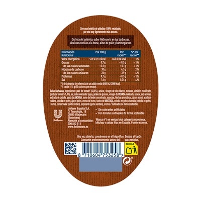 Hellmann's Salsa Barbacoa Bocabajo 430ml - 