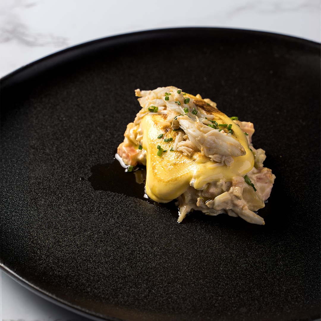 Ensaladilla de txangurro con mayonesa gratinada Ensaladilla de txangurro con mayonesa gratinada