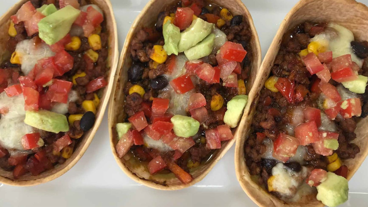 Barqueta de tex mex con NoCarne picada – - Receta - UFS