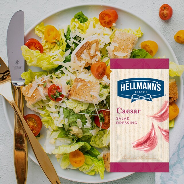 Monoporciones ensalada Hellmann's Salsa César. Sin Gluten Monoporciones ensalada Hellmann's Salsa César. Sin Gluten